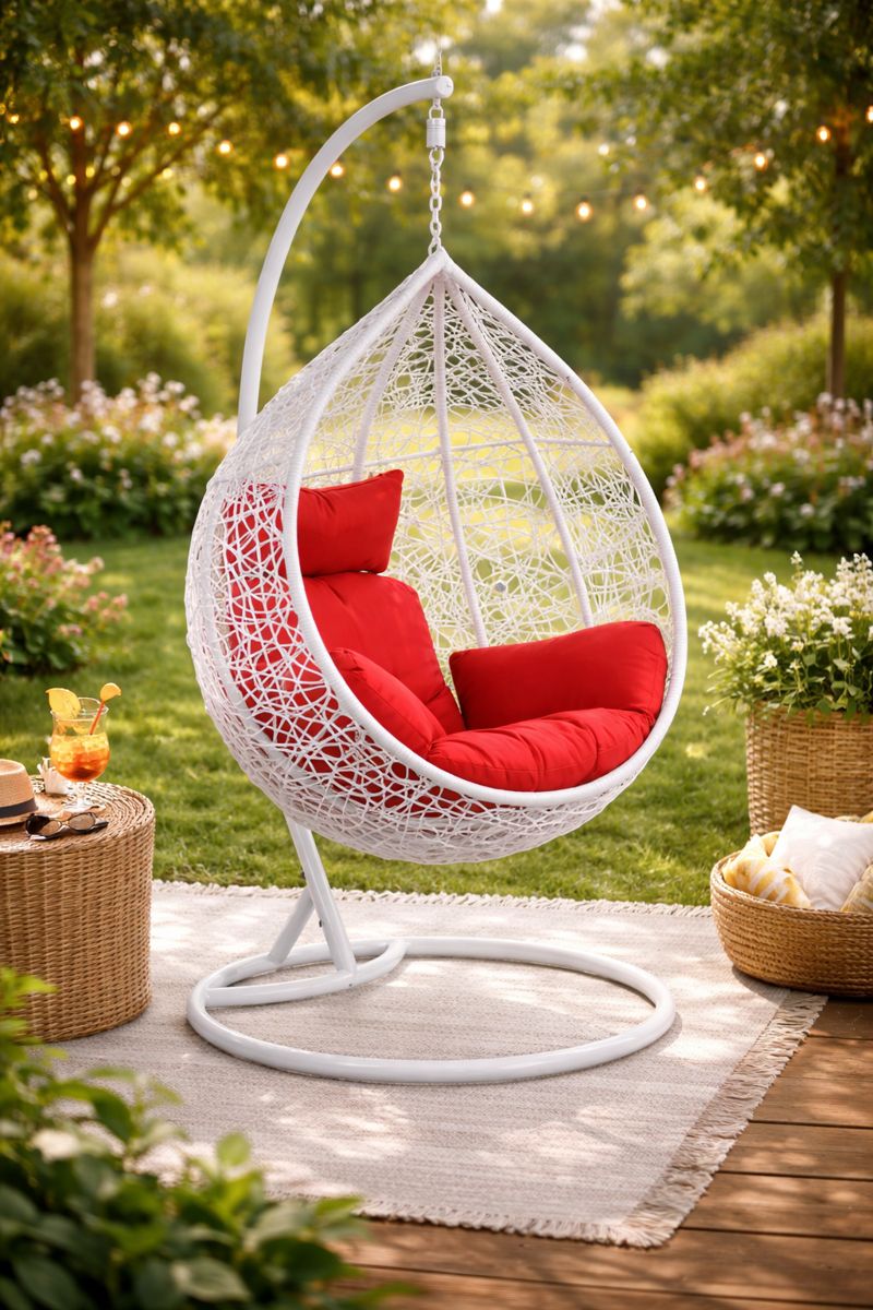 Висящ ратанов стол – Градинска люлка Moris водоустойчива