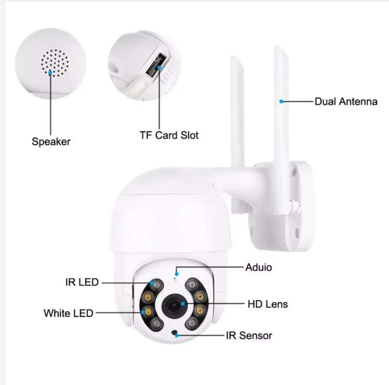 5MP ULTRA HD, Външна WiFi Водоустойчива Камера, Цветно Нощно Виждане, Известия, Разпознаване на Човешка Фигура - Image 2